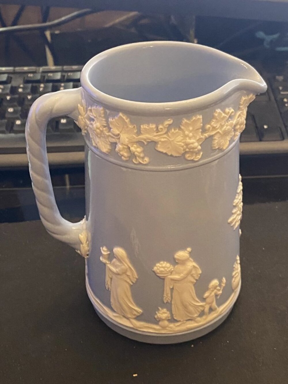 Vintage Wedgwood Embossed Queensware Pitcher Balarston Etruria